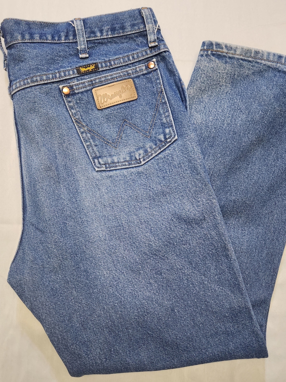 VINTAGE Wrangler Men Jeans 38x30 Blue Denim Cowboy Cut 936 Slim Fit 1990's